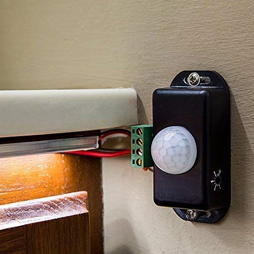DC PIR Motion Sensor Controller for LED Strip, DC 12-24V, 6A, 8m, Adjustable 1-10min Delay, Wardrobe Cabinet