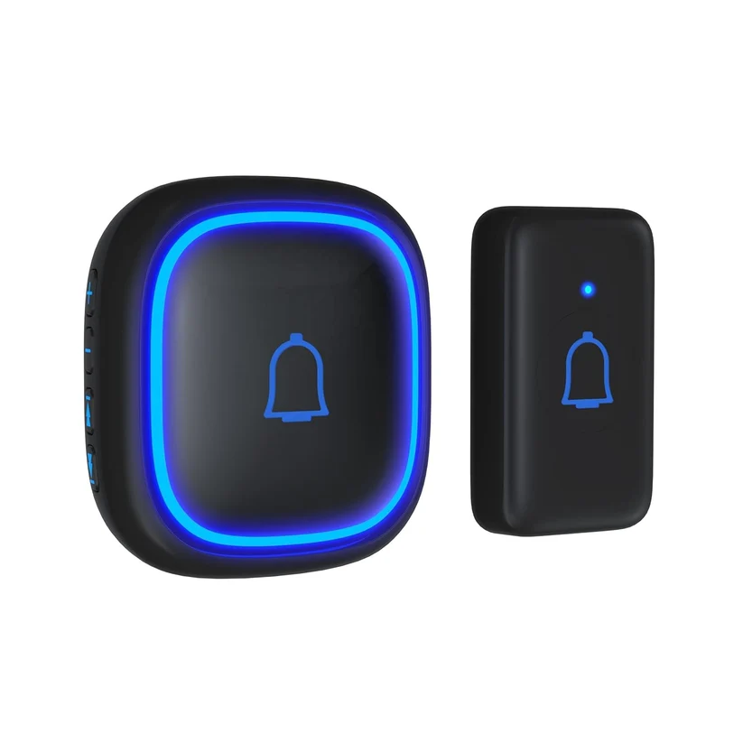 Wireless Doorbell, 58 Chimes, LED Visual Alert, IP44, 4 Volume Levels, 300m Range, Plug-in, No WiFi Needed
