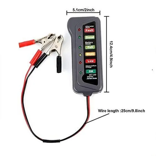 Digital Battery Capacity Monitor Meter, Voltage & % Tester for Lead-Acid Lithium 12V-48V Car Solar Inverter