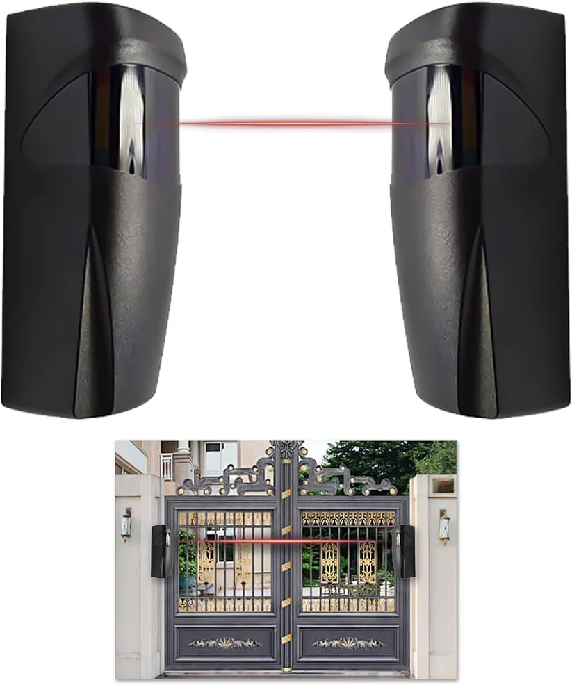Infrared Beam Sensor, Photoelectric Dual Beam Barrier Detector for Perimeter Security Gate Wall Driveway