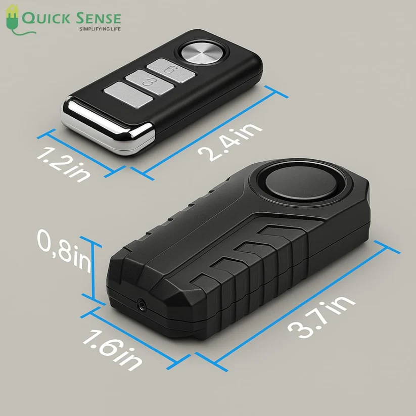 Bike Alarm Anti-Theft, Vibration & Motion Sensor, 113dB Siren, 7 Sensitivity, IP55, Remote 20m for Scooter