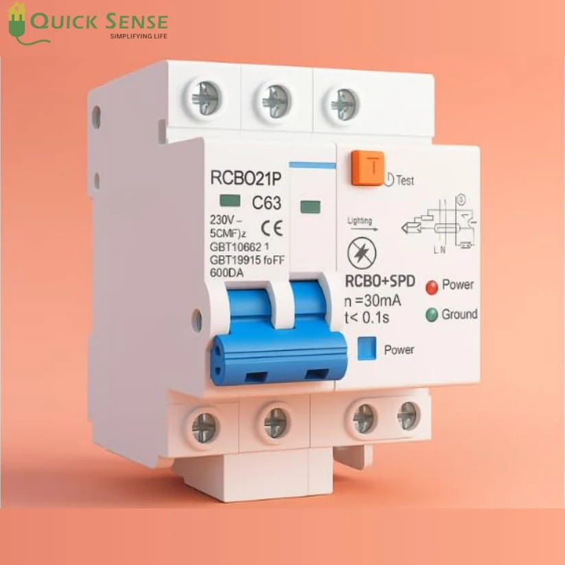 63A Miniature Circuit Breaker MCB, Single Pole Overload & Short Circuit Protection, DIN Rail for Home Industrial