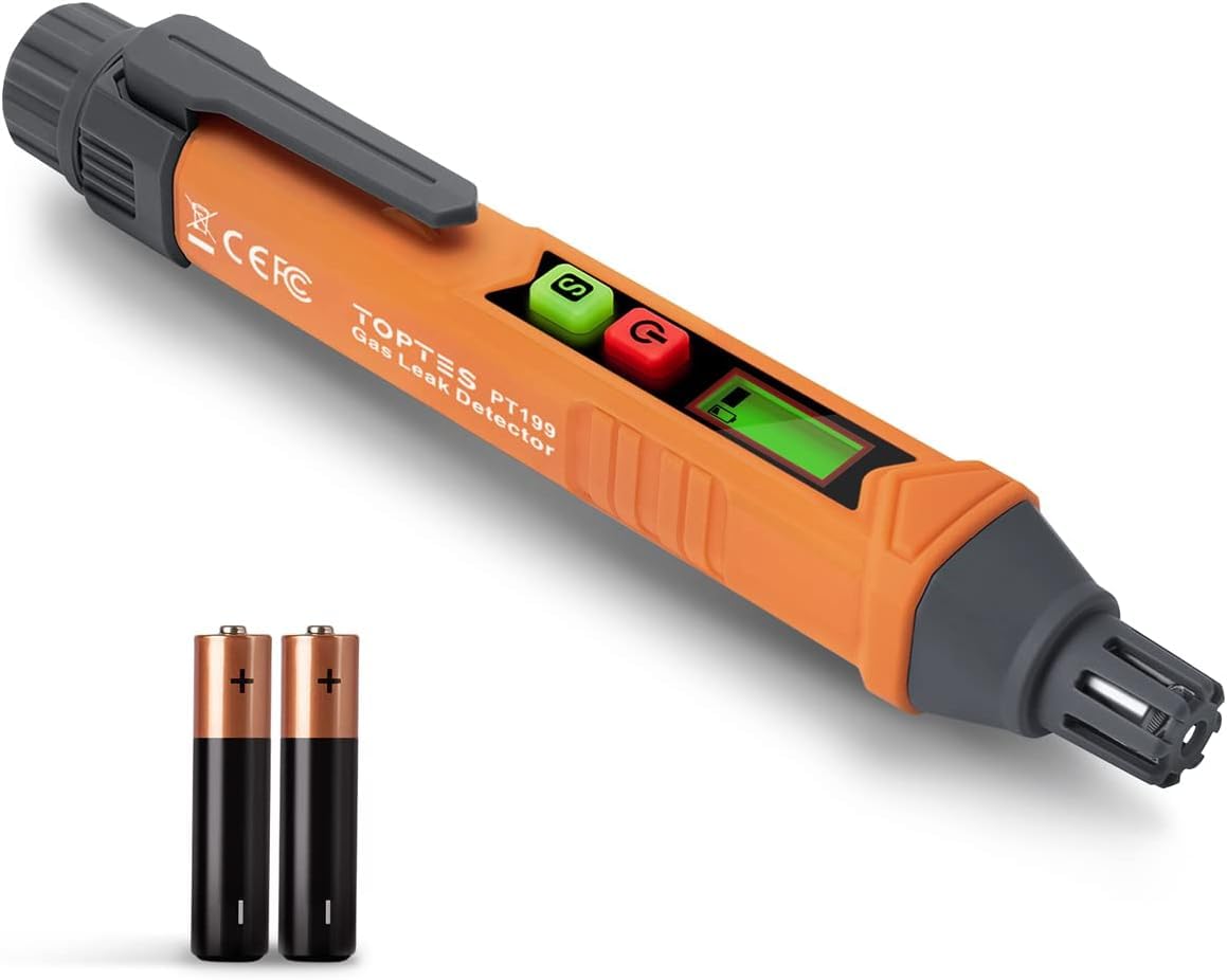 Portable Gas Leak Detector, Methane Propane LPG Natural Gas, Buzzer & LED Alarm, Battery for Home Kitchen RV