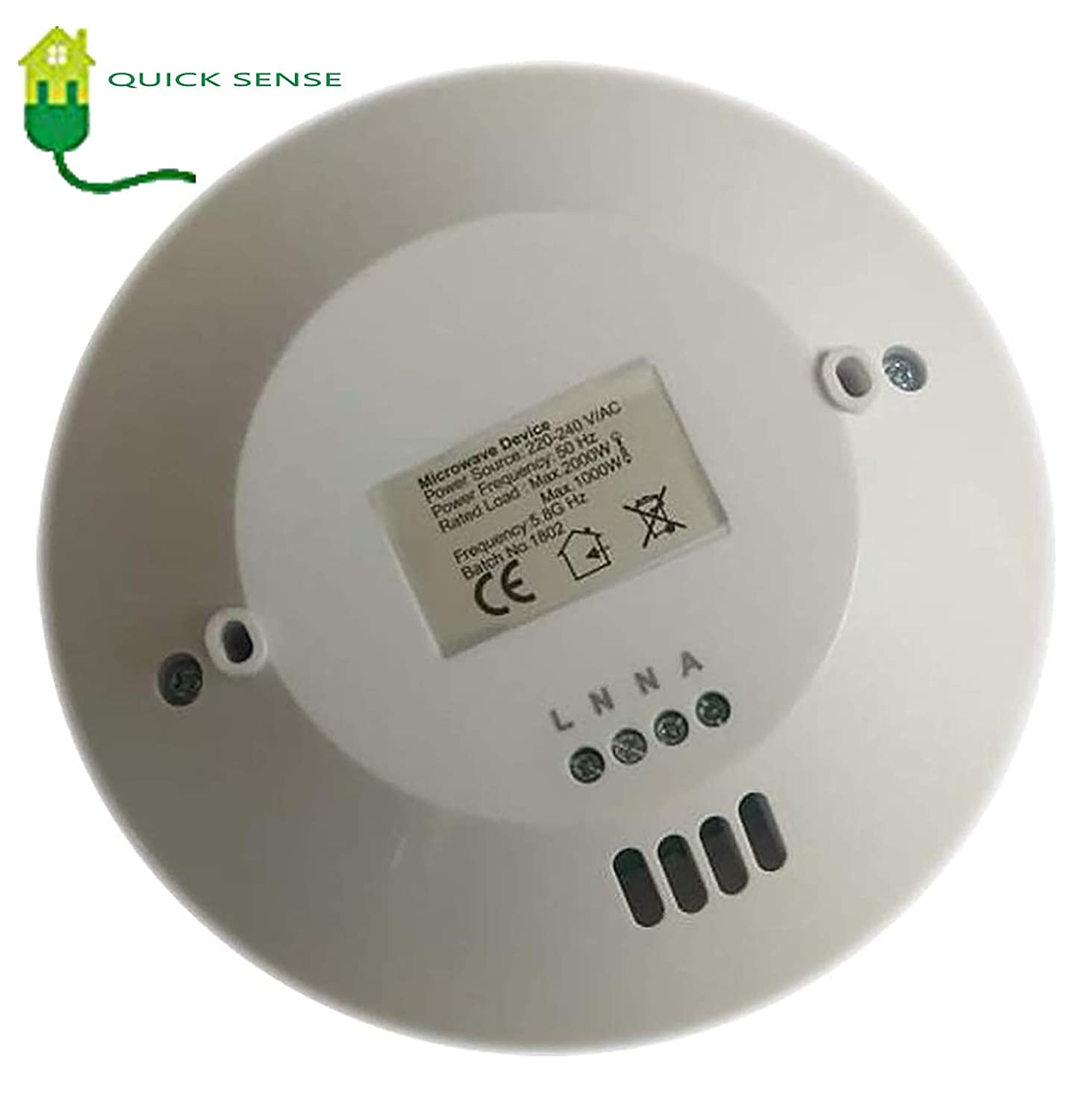 5.8GHz Microwave Radar Motion Sensor Switch, 360�, 1-8m, High Load 2000W, Adjustable Delay, AC 220-240V Rooms