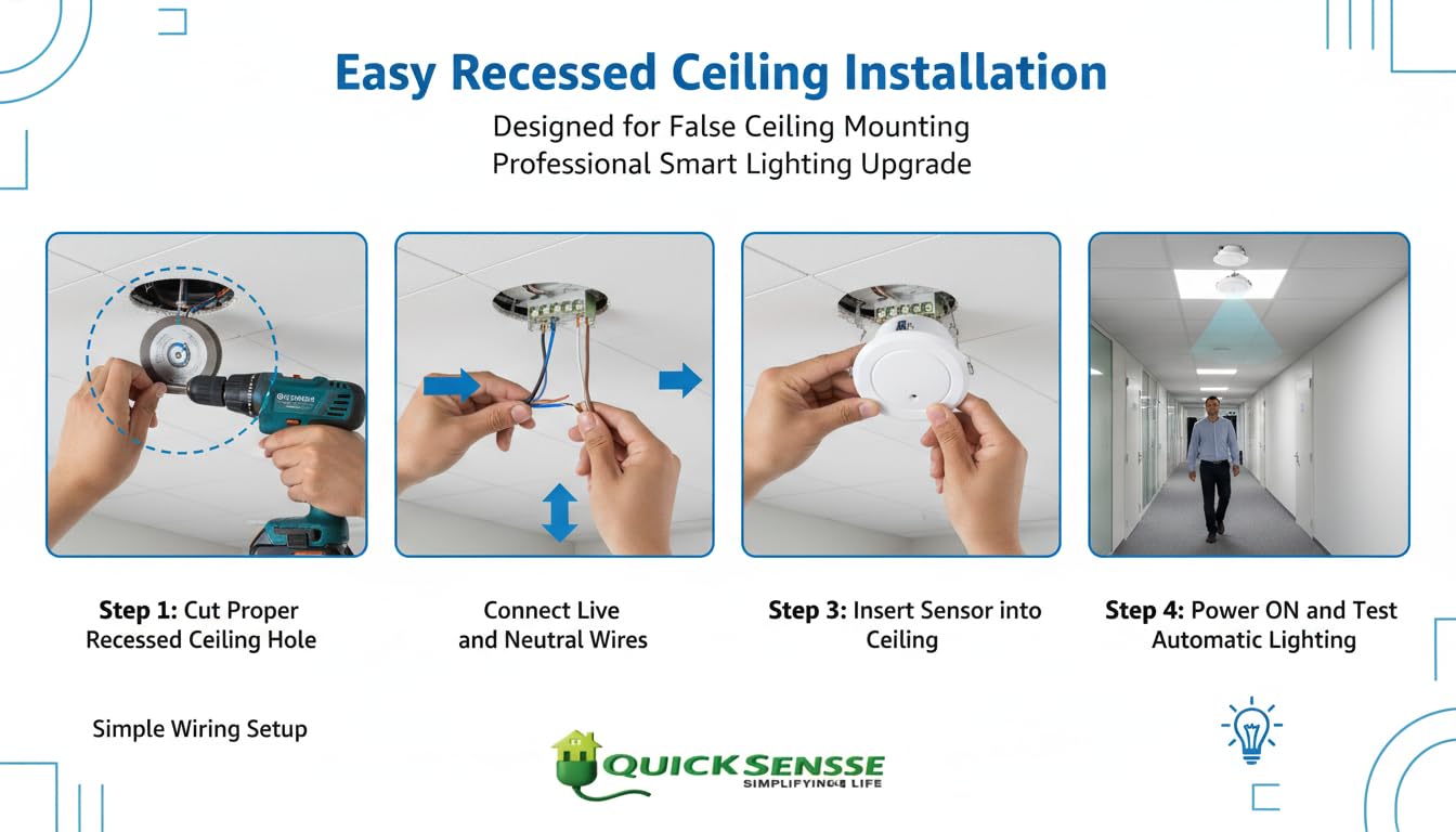 5.8GHz Microwave Radar Motion Sensor Switch, 360°, Adjustable Range & Delay, Day Night Auto, AC 220-240V