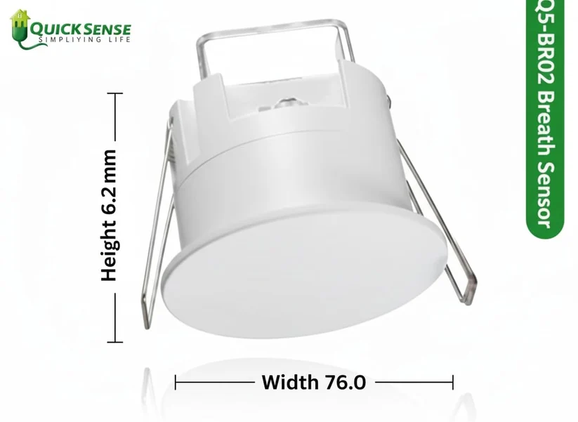 24GHz Radar Presence Sensor Switch, 360°, Detects Breath & Micro-Movement, IP54, 3-4.5m, 1200W, for Office
