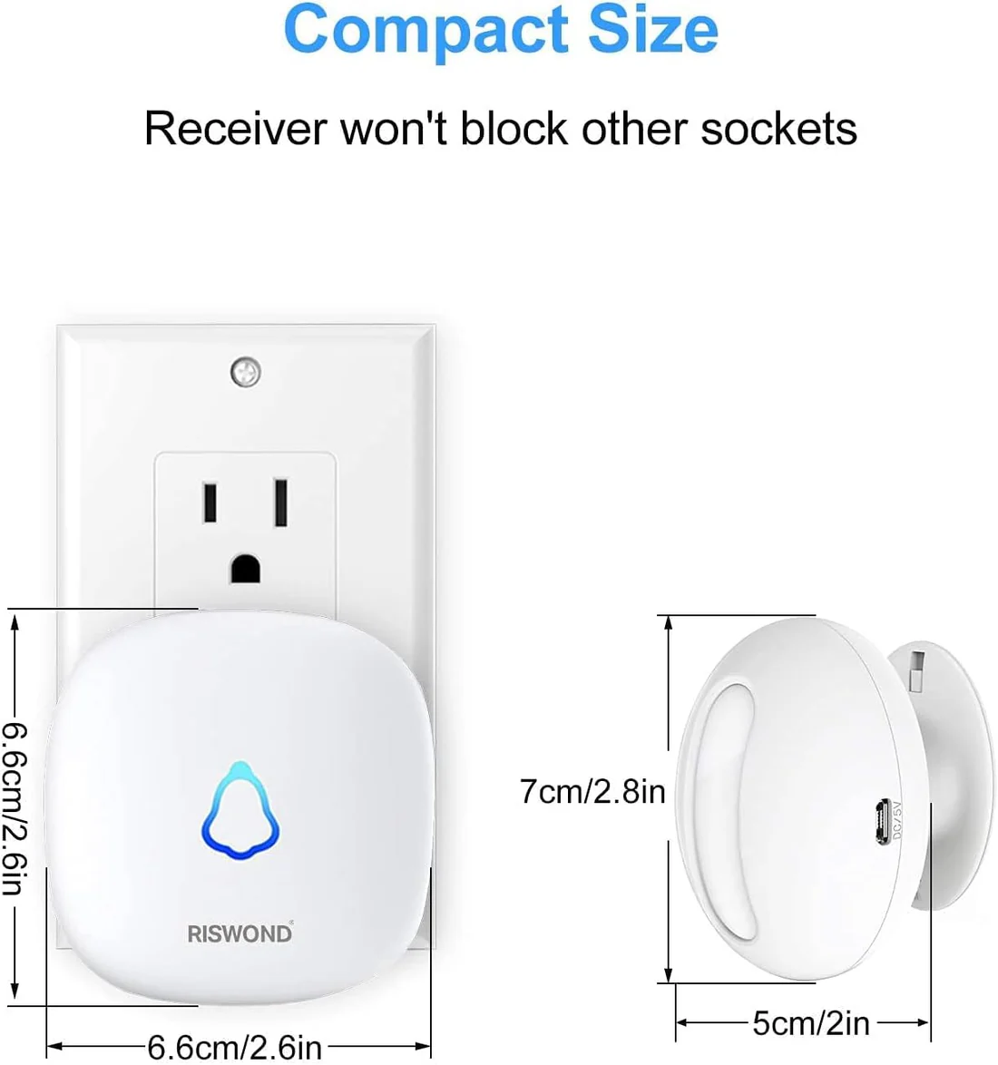 Wireless PIR Motion Sensor Alarm & Door Chime, 85dB, Multi-Melody, Compact, Entry Alert for Home Shop Store