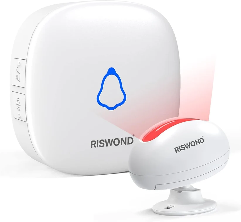 Wireless PIR Motion Sensor Alarm & Door Chime, 85dB, Multi-Melody, Compact, Entry Alert for Home Shop Store