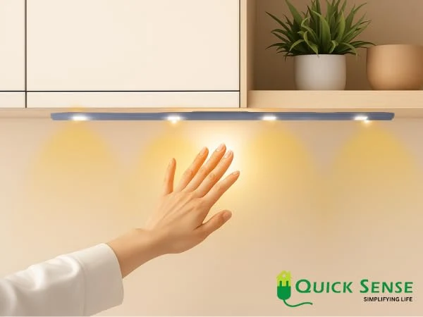 Rechargeable Motion Sensor Slim Long LED Bar Light 60cm, USB, Magnetic Stick-on for Wardrobe Kitchen Mirror