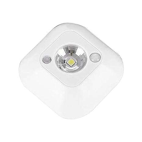 Motion Sensor Square Night Light, Battery (3xAA), White LED, Wall-Mount for Bedroom Hallway Staircase