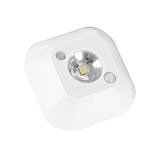Motion Sensor Square Night Light, Battery (3xAA), White LED, Wall-Mount for Bedroom Hallway Staircase