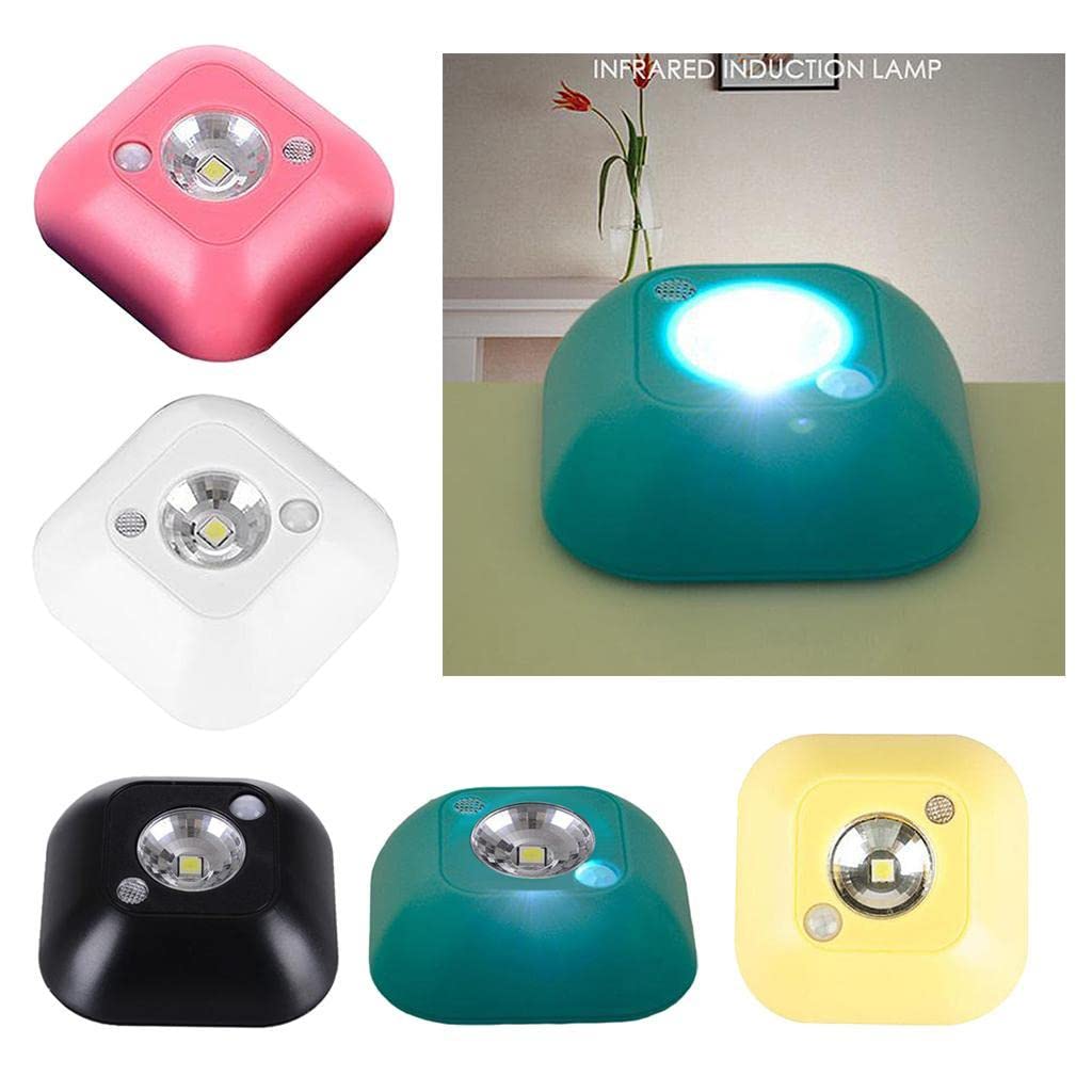 Motion Sensor Square Night Light, Battery (3xAA), White LED, Wall-Mount for Bedroom Hallway Staircase