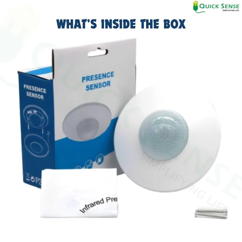 360° Presence Sensor Switch, Adjustable 3-20m, 2000W, 30min Delay, Day Night Auto, AC 220-240V for Warehouse