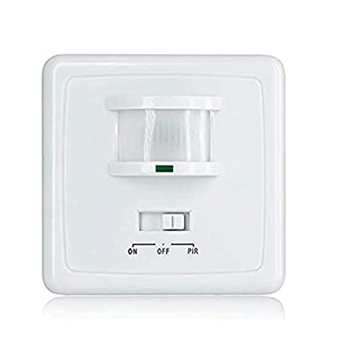 PIR Motion Sensor Wall Switch, 160° 9m, 3 Modes ON/OFF/AUTO, IP44, 800W, AC 220-240V for Home Staircase Lights