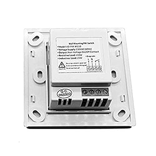 PIR Motion Sensor Wall Switch, 160° 9m, 3 Modes ON/OFF/AUTO, IP44, 800W, AC 220-240V for Home Staircase Lights