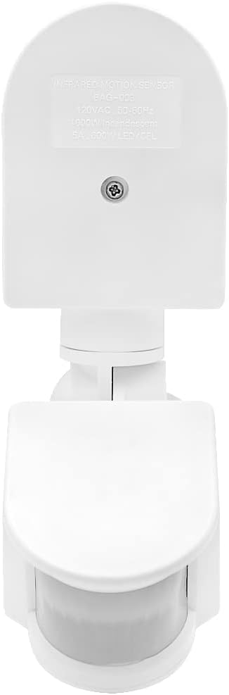 Wall PIR Motion Sensor Switch, 180°, Adjustable 2-12m, 1200W, IP44, Day Night Auto, AC 220-240V for LED Lights