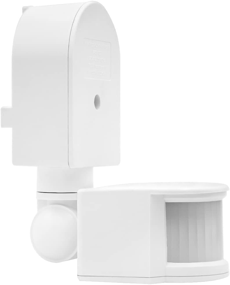 Wall PIR Motion Sensor Switch, 180°, Adjustable 2-12m, 1200W, IP44, Day Night Auto, AC 220-240V for LED Lights