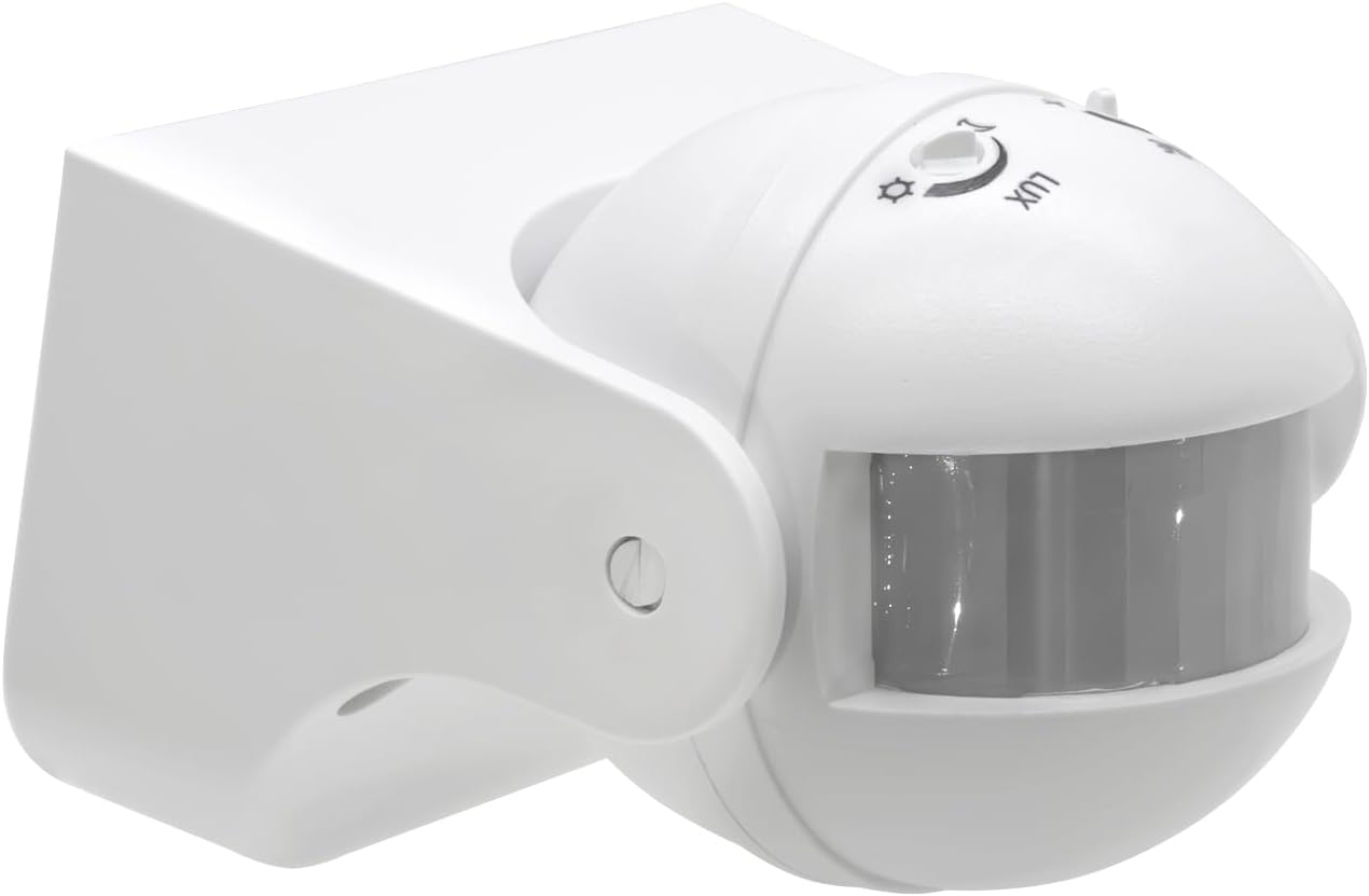 Wall PIR Motion Sensor Switch, 180° 12m, 1200W, IP44, Day Night Auto, Adjustable Delay, AC 220-240V Outdoor