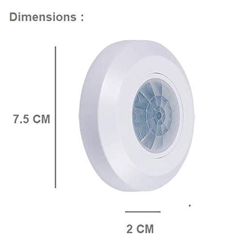 360° Ceiling PIR Motion Sensor Switch, 6m, 100W, Day Night Auto, Adjustable Time Delay, AC 220-240V LED Lights