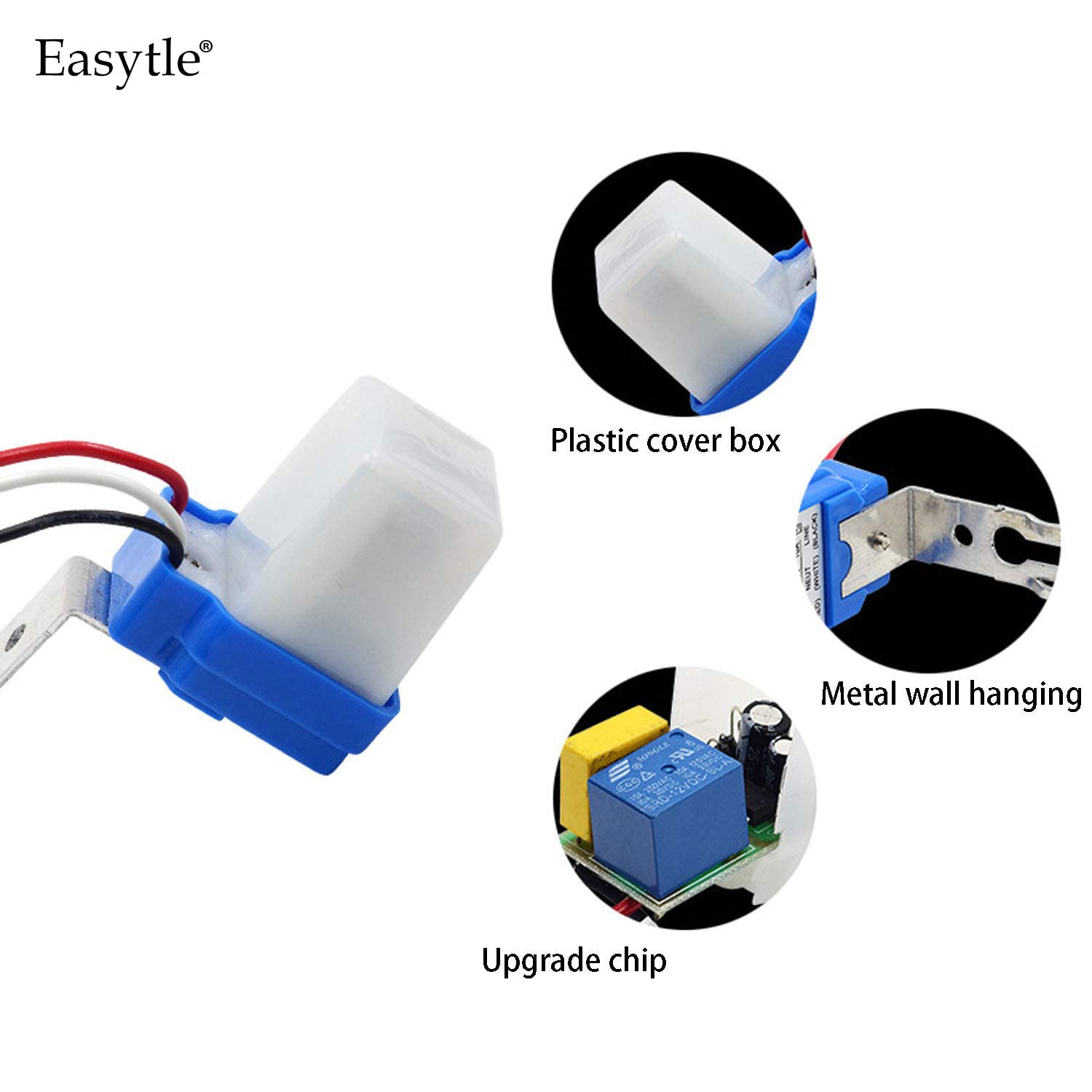 Automatic Day Night Photocell Sensor Switch, Dusk to Dawn, 6A, 220-240V, IP44 for Street Garden Home Lights