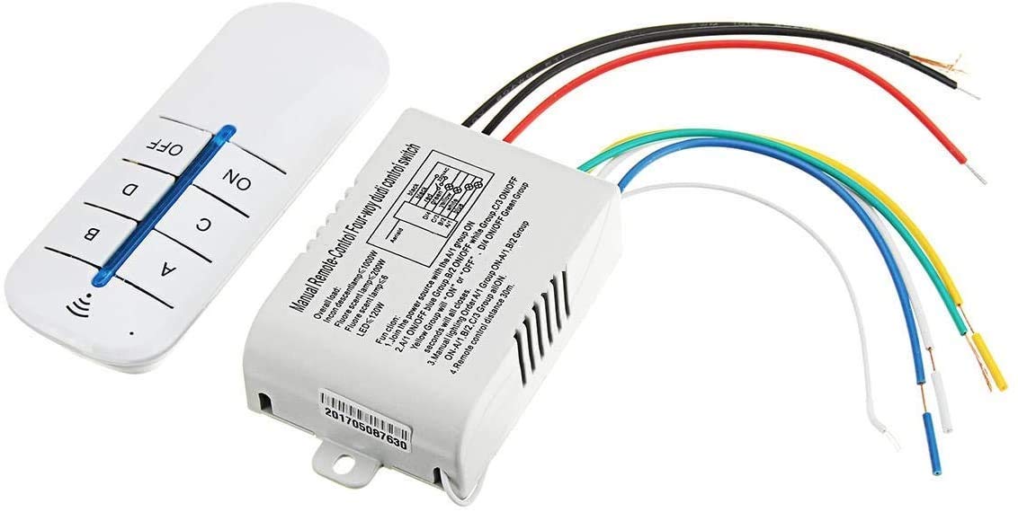 RF Wireless Remote Control Switch, Multi-Channel, 20m+ Range Through Walls, for Fan Lamp Lights Home Office