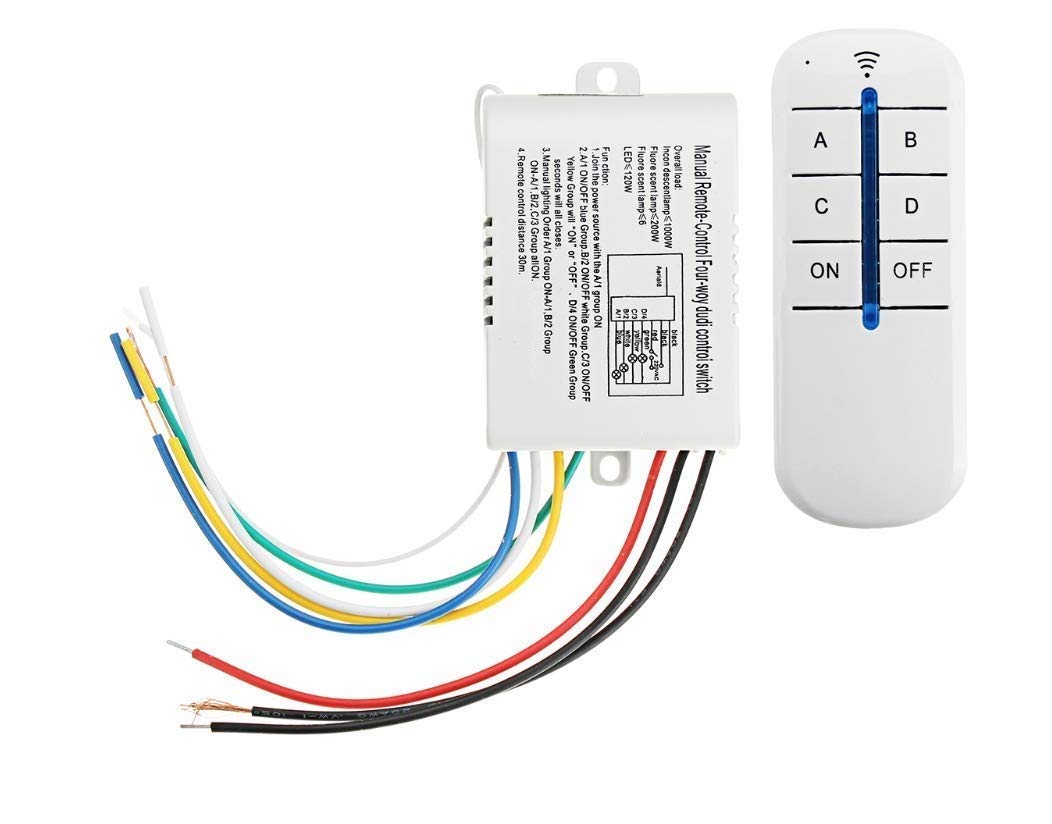 RF Wireless Remote Control Switch, Multi-Channel, 20m+ Range Through Walls, for Fan Lamp Lights Home Office