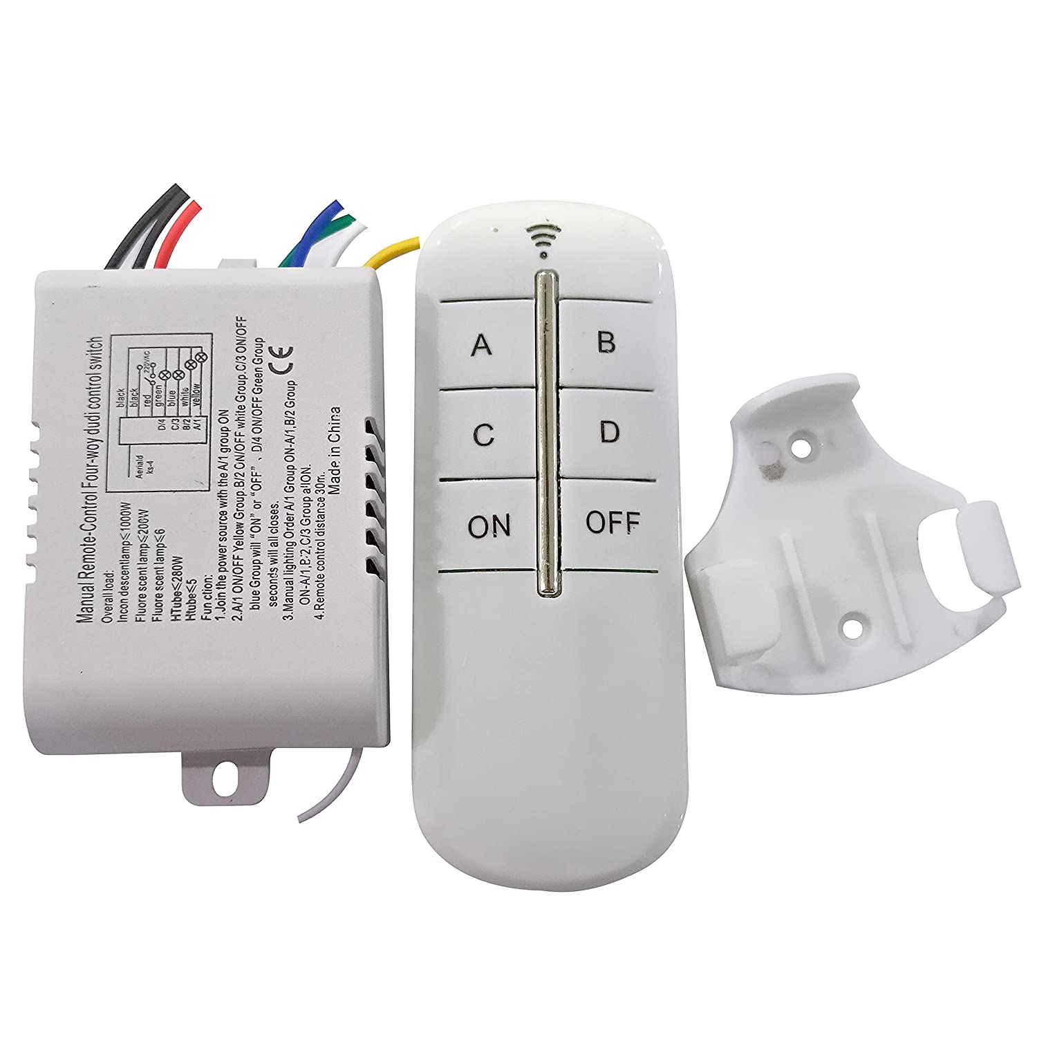 RF Wireless Remote Control Switch, Multi-Channel, 20m+ Range Through Walls, for Fan Lamp Lights Home Office