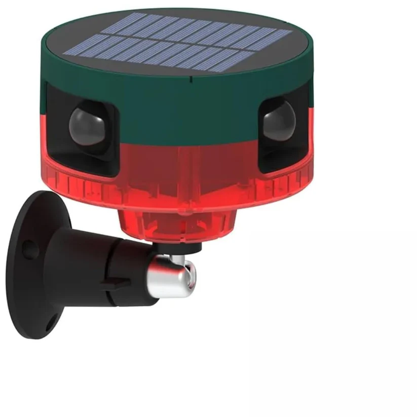 Solar Motion Sensor Alarm, 360° PIR, 130dB Siren with Strobe, IP55 Waterproof for Home Farm Perimeter Outdoor