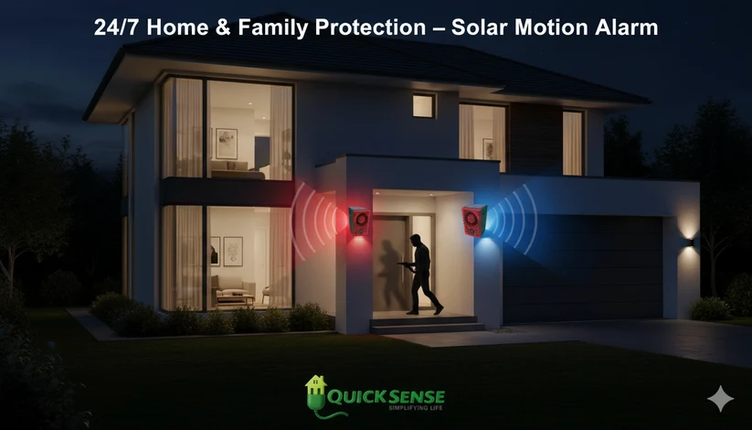 Solar Motion Sensor Alarm, PIR, 130dB Recordable Siren, Strobe, 3 Modes, Remote, IP55 for Home Farm Outdoor