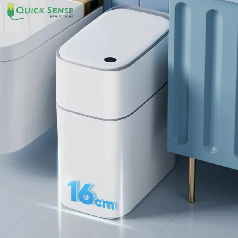 Automatic Motion Sensor Dustbin, Touchless Smart Trash Can with Infrared Lid for Kitchen Bedroom Office Bathroom