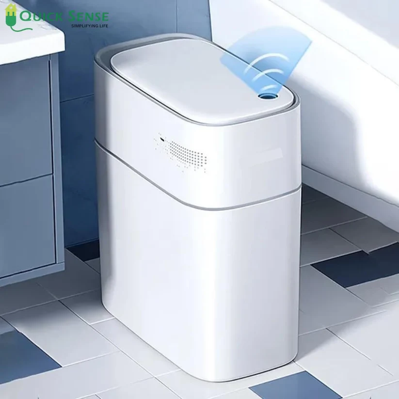 Automatic Motion Sensor Dustbin, Touchless Smart Trash Can with Infrared Lid for Kitchen Bedroom Office Bathroom