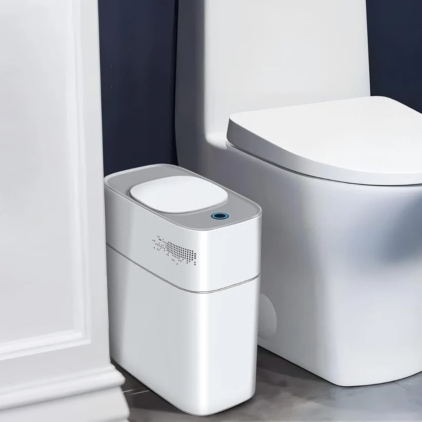 Automatic Motion Sensor Dustbin, Touchless Smart Trash Can with Infrared Lid for Kitchen Bedroom Office Bathroom