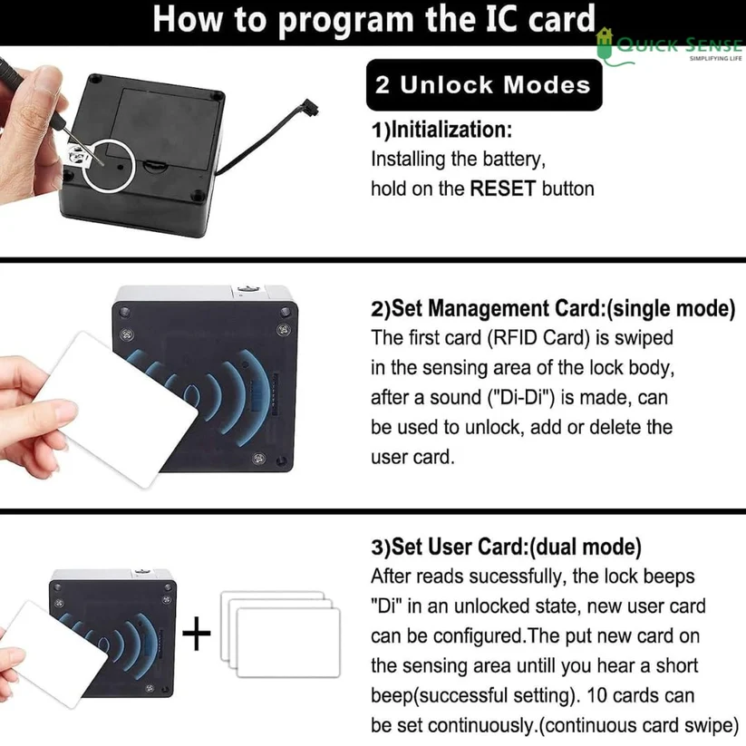 RFID Smart Cabinet Lock, Keyless Electronic Drawer Lock, One Card Multi-Lock, USB Emergency for Locker Office
