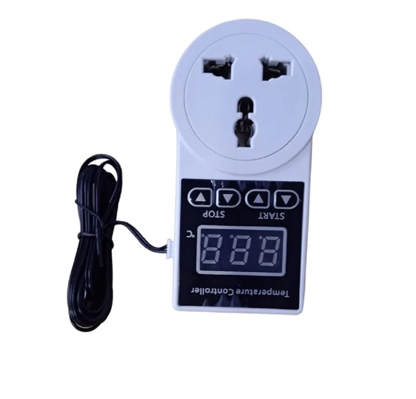 Digital Temperature Controller Thermostat, -20 to 120°C, 100-250V, 10A, Heat/Cool with Probe for Fridge Freezer