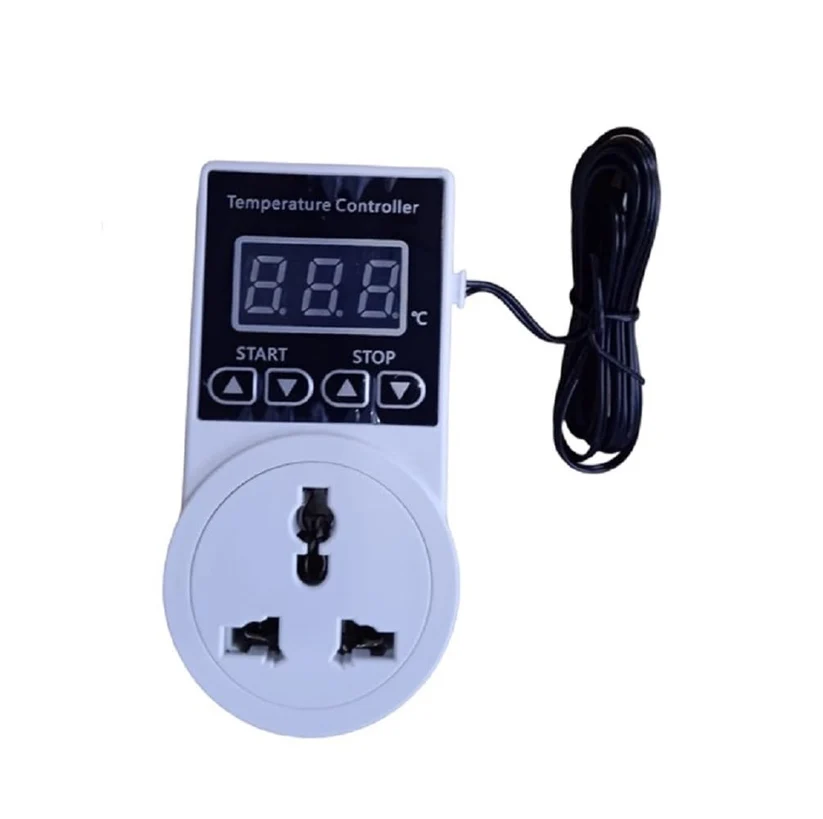 Digital temperature controller thermostat with external temperature probe for heating and cooling