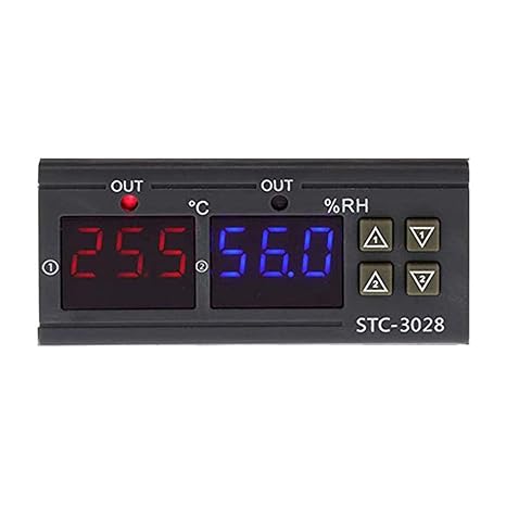 Digital Temperature & Humidity Controller, 0-110°C RH 0-100%, Heat/Cool/Humidify, AC/DC for Incubator HVAC