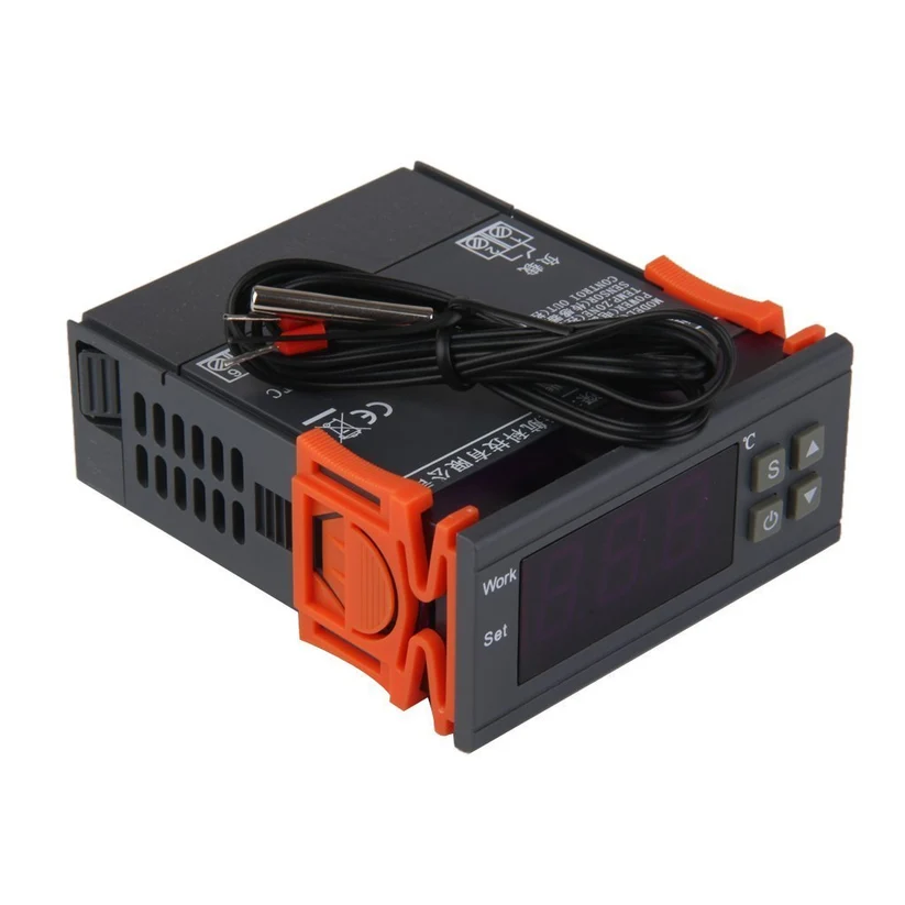 Digital Temperature Controller, -50 to 99°C, Dual Relay Heat & Cool, AC/DC, with Probe for Incubator Cold Room
