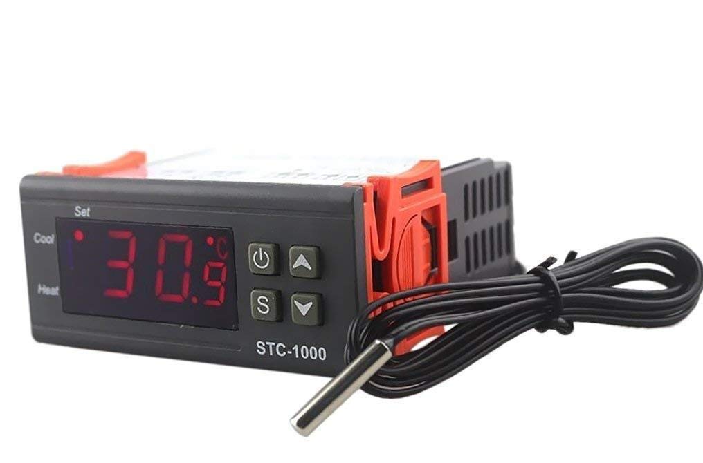 Digital Temperature Controller, -50 to 99°C, Dual Relay Heat & Cool, AC/DC, with Probe for Incubator Cold Room