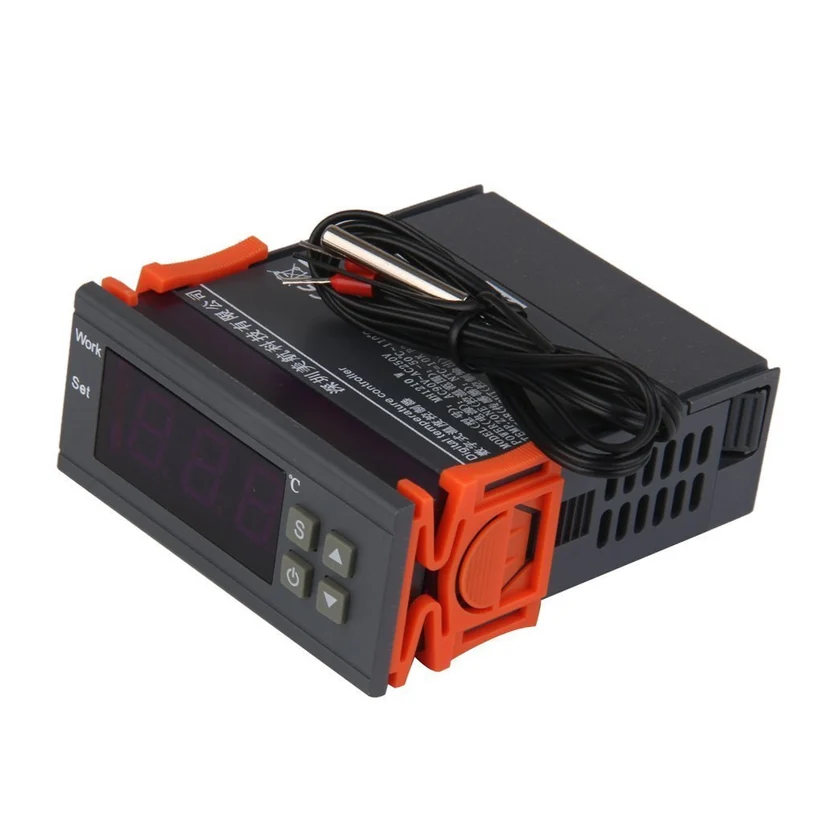 Digital dual relay temperature controller with external probe for heating and cooling