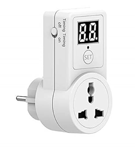 Digital Countdown Plug-in Timer Switch, 12 Programs, Portable Socket Timer for Appliances Lights Charging