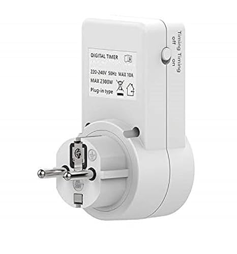Digital Countdown Plug-in Timer Switch, 12 Programs, Portable Socket Timer for Appliances Lights Charging