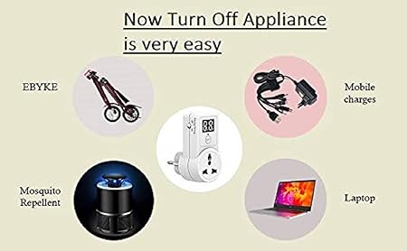 Digital Countdown Plug-in Timer Switch, 12 Programs, Portable Socket Timer for Appliances Lights Charging
