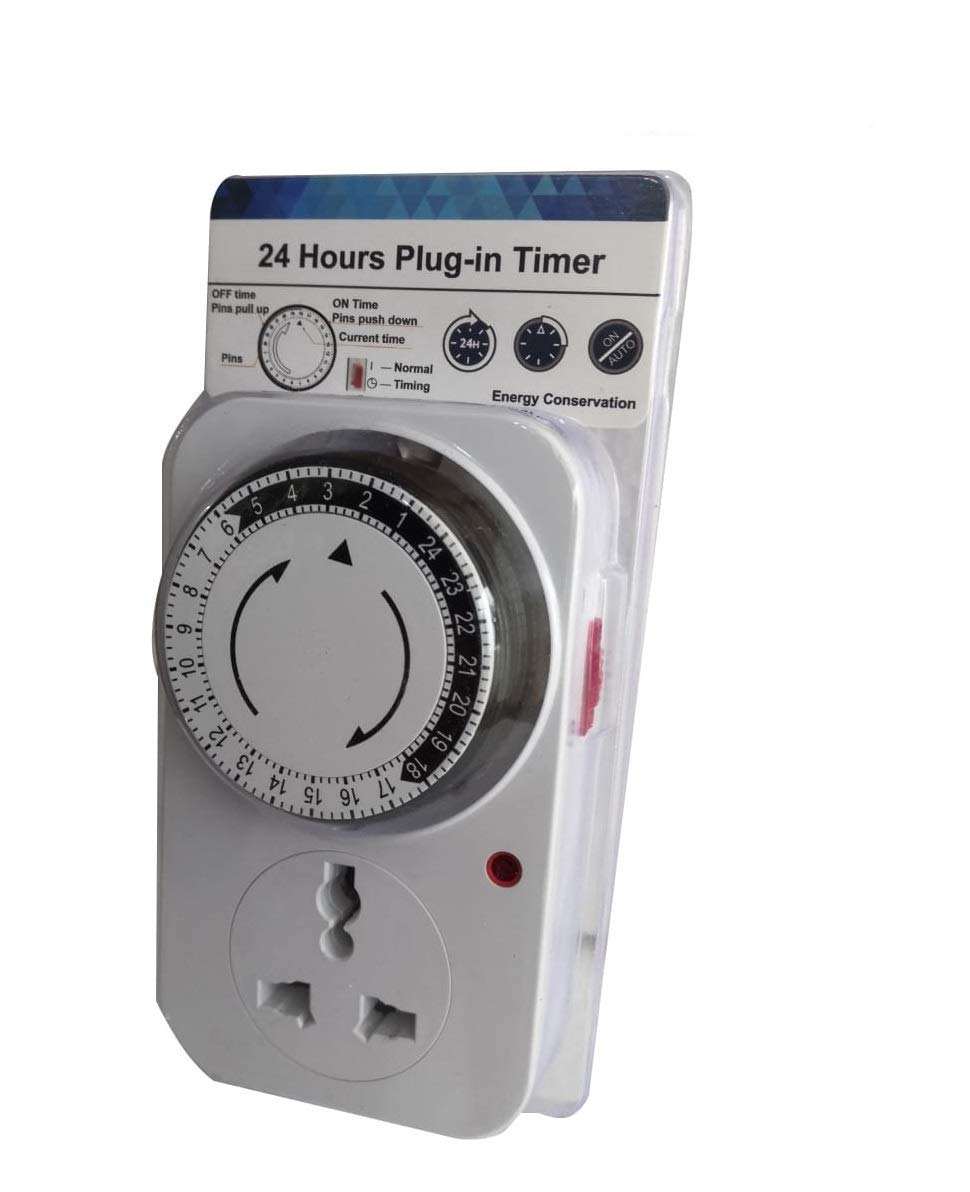 Mechanical Plug-in Timer Switch, 230-240V, 16A, 24-Hour Dial, Automatic Socket Timer for Appliances Lights