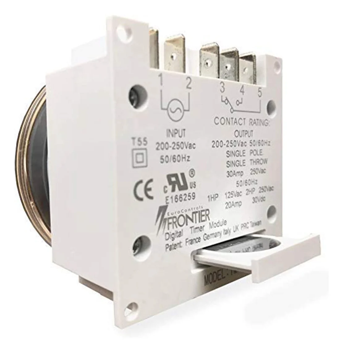 Digital Programmable Timer Switch, 12-240V AC/DC, Volt-Free, 17 Programs, Countdown & Pulse, Panel Mount