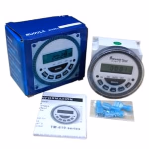 Digital Programmable Timer Switch, 12-240V AC/DC, Volt-Free, 17 Programs, Countdown & Pulse, Panel Mount