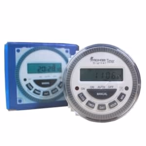Digital Programmable Timer Switch, 12-240V AC/DC, Volt-Free, 17 Programs, Countdown & Pulse, Panel Mount