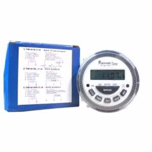 Digital Programmable Timer Switch, 12-240V AC/DC, Volt-Free, 17 Programs, Countdown & Pulse, Panel Mount
