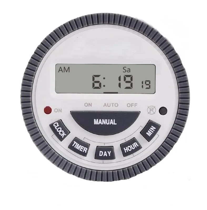 Digital Programmable Timer Switch, 12-240V AC/DC, Volt-Free, 17 Programs, Countdown & Pulse, Panel Mount