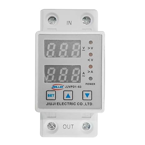 Single Phase Voltage Protector, 1-63A, 140-300V, LCD, Over/Under Voltage & Overcurrent, Auto-Reconnect DIN