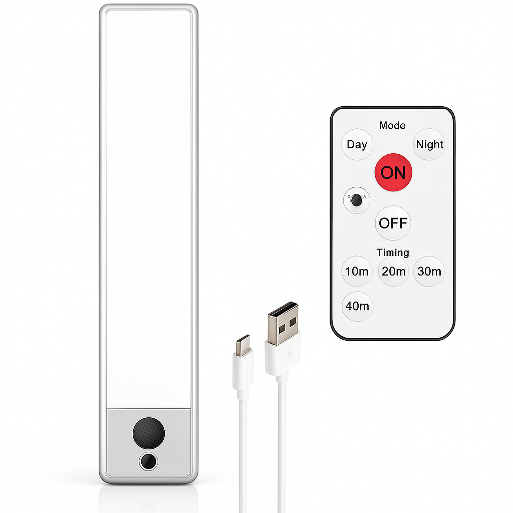 Motion Sensor Night Light, USB Rechargeable, 3 Modes, Warm White LED, Magnetic Stick-on for Wardrobe Closet